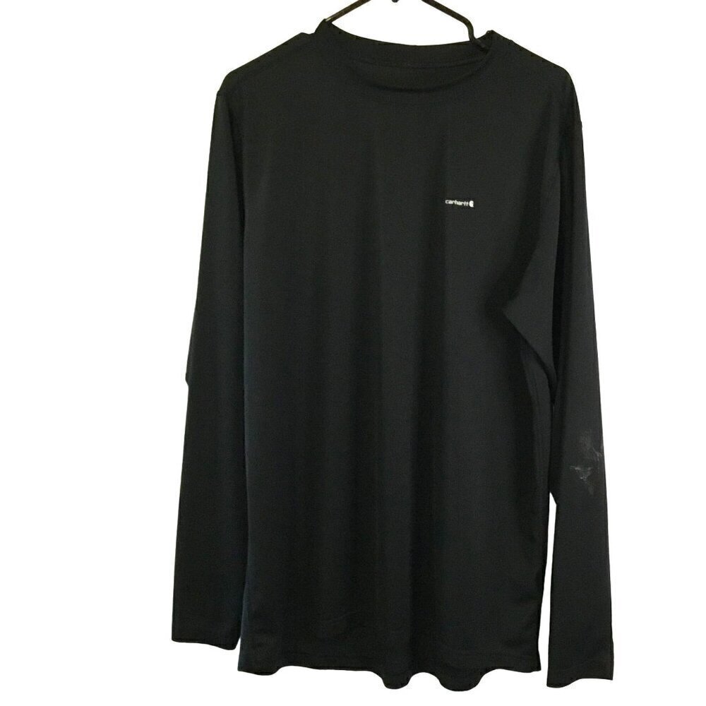 Carhartt Men's Long Sleeve Base Layer 100% Polyester Crew Tee Size XL in Black